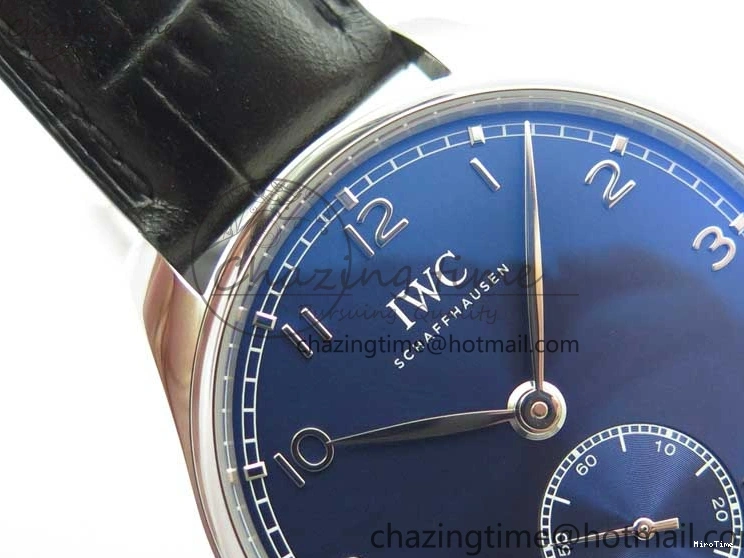 MIROTIME 0426 TimelessDesign Portuguese IW358304 ZF 1:1 Best Edition SS Blue Dial on Leather Strap A 7078